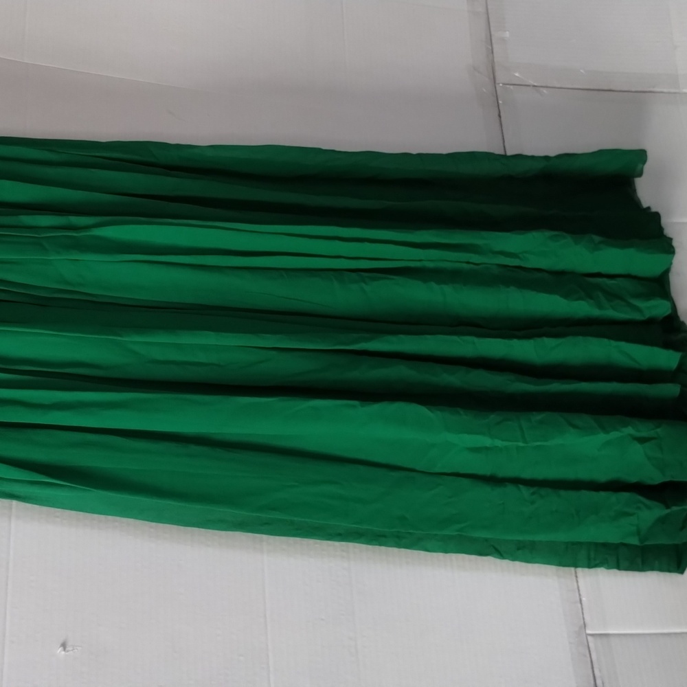 Elegant Floral Embroidered Green Sleeveless Dress Pleated Vibrant Colorful Chic - Picture 6 of 11